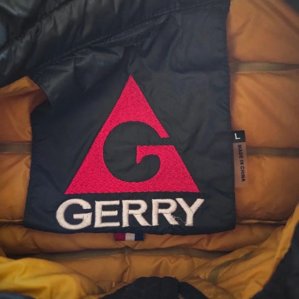 Gerry Mens Puffer Jacket Green 650 Fill Power Down Quilted Full Zip Coat Large